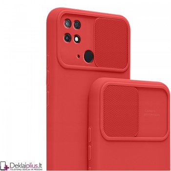 Švelnus guminis dėklas su kameros apsauga - raudonas (Xiaomi Redmi 10C)